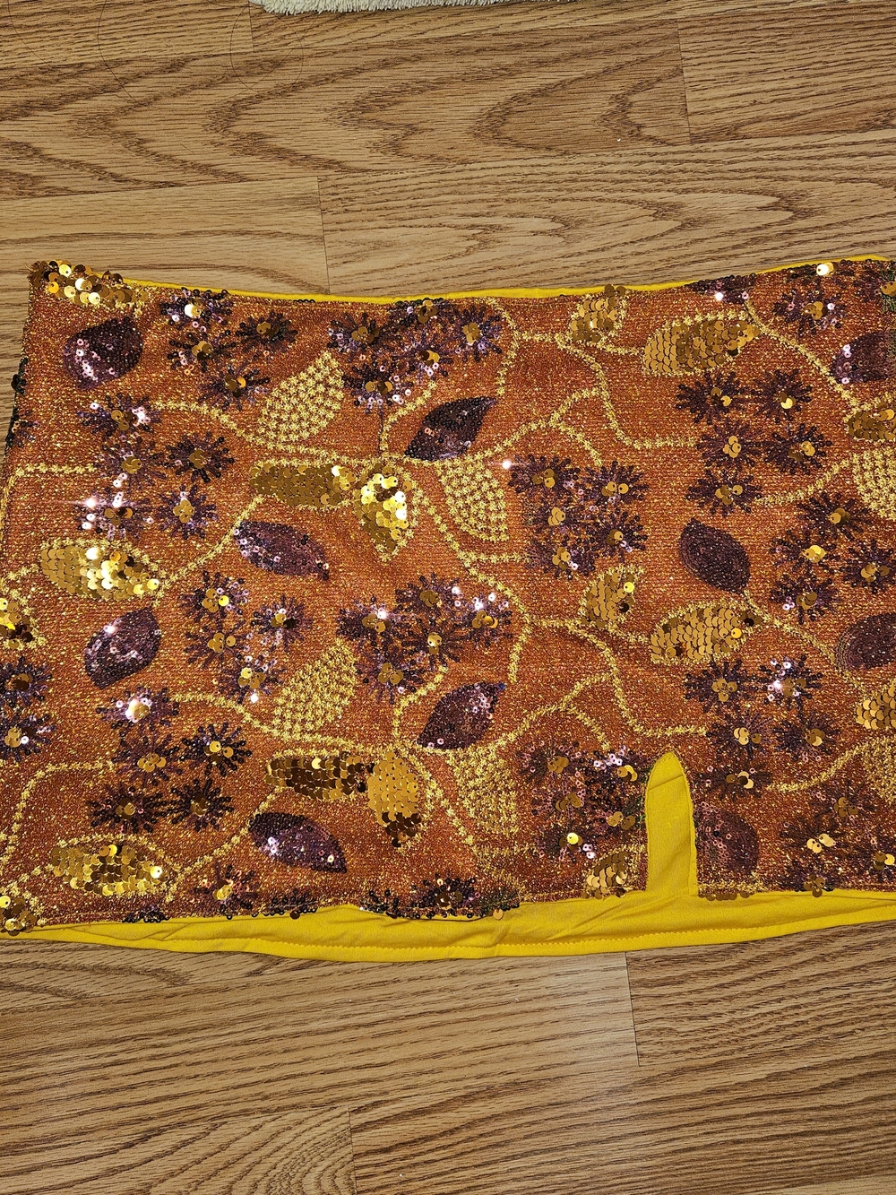 SHEIN Gold and Purple Sequin Mini Skirt